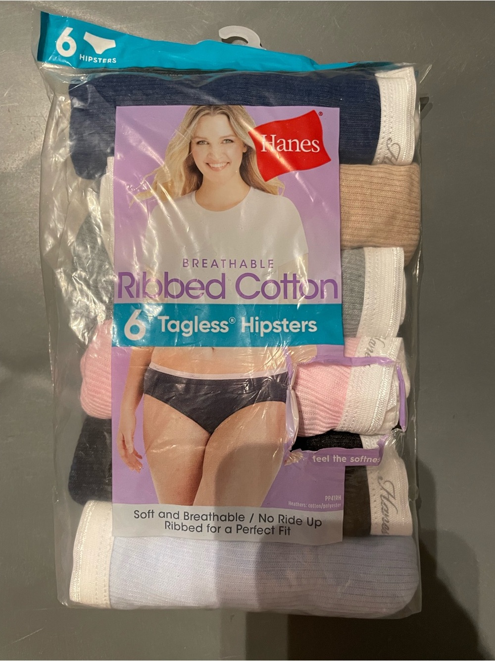 Hanes Women's Ribbed Hipster Underwear, 6-Pack Assorted 6 New